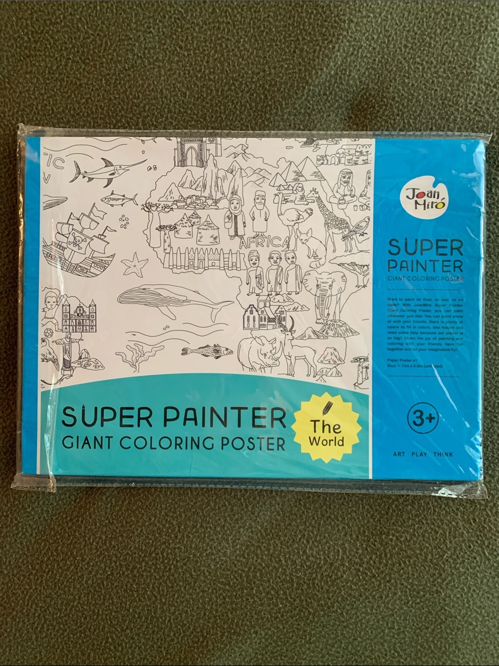 NIP Joan Miro Super Painter Giant Coloring Poster. The World. 1.15m x 0.8m
